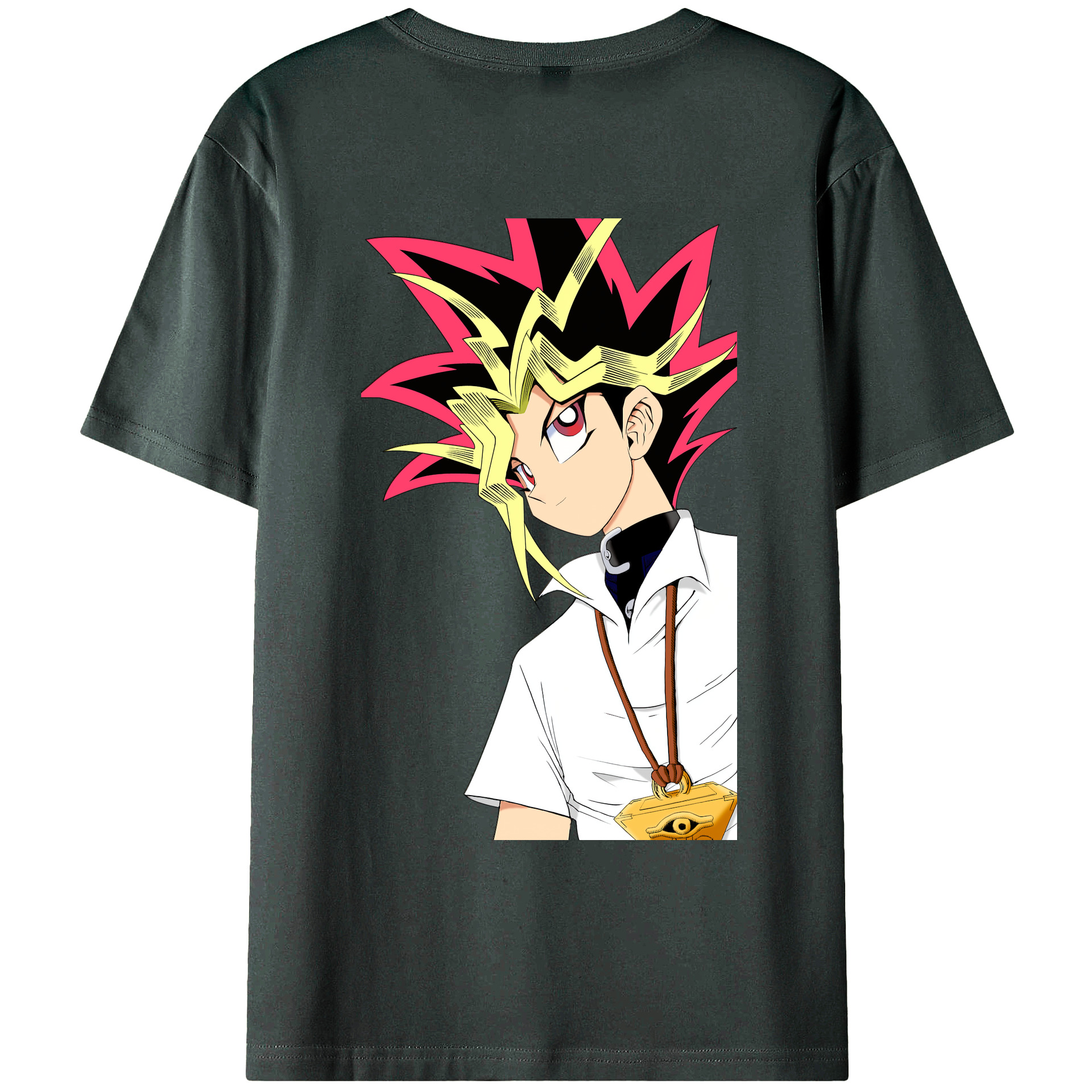 （画像用） 遊☆戯☆王 Yu-Gi-Oh! 綿100％ メンズ半袖Tシャツ（バックプリント） 通気性